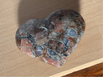 Natural polished Que Sera heart