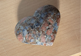 Natural polished Que Sera heart