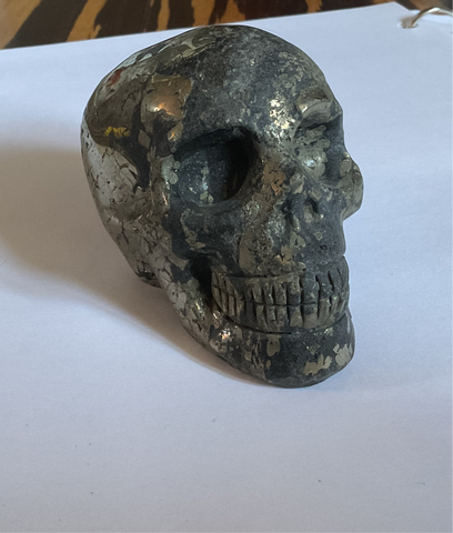 Natural Pyrite Skull