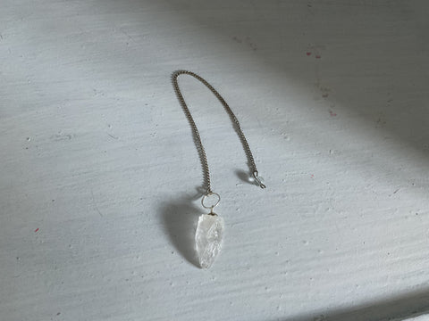 Natural raw Clear Quartz Pendulum