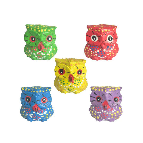 Colorful Wooden Owls